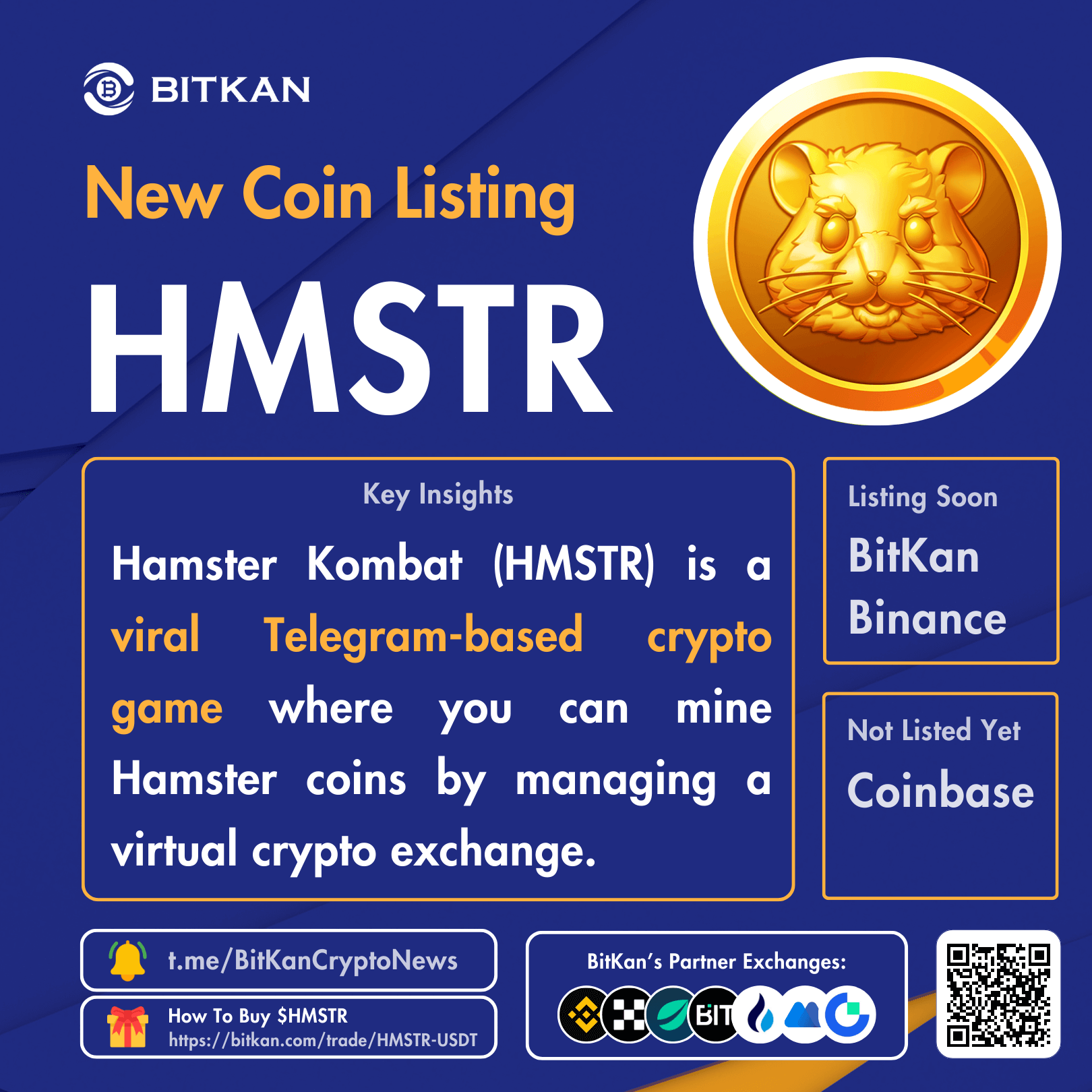 New Listing: Hamster Kombat (HMSTR) Spot Trading Pair Added on BitKan