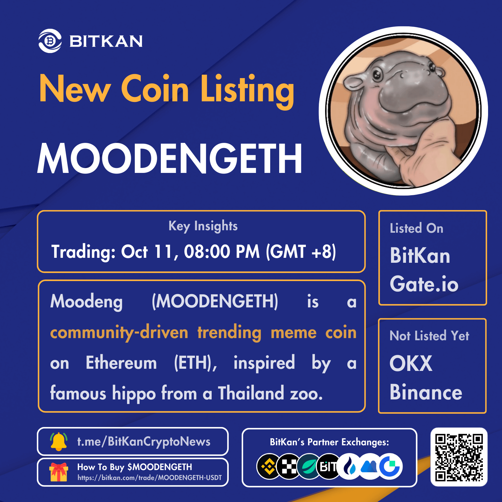 New Listing: Moo Deng (MOODENGETH) Spot Trading Pair Added on BitKan