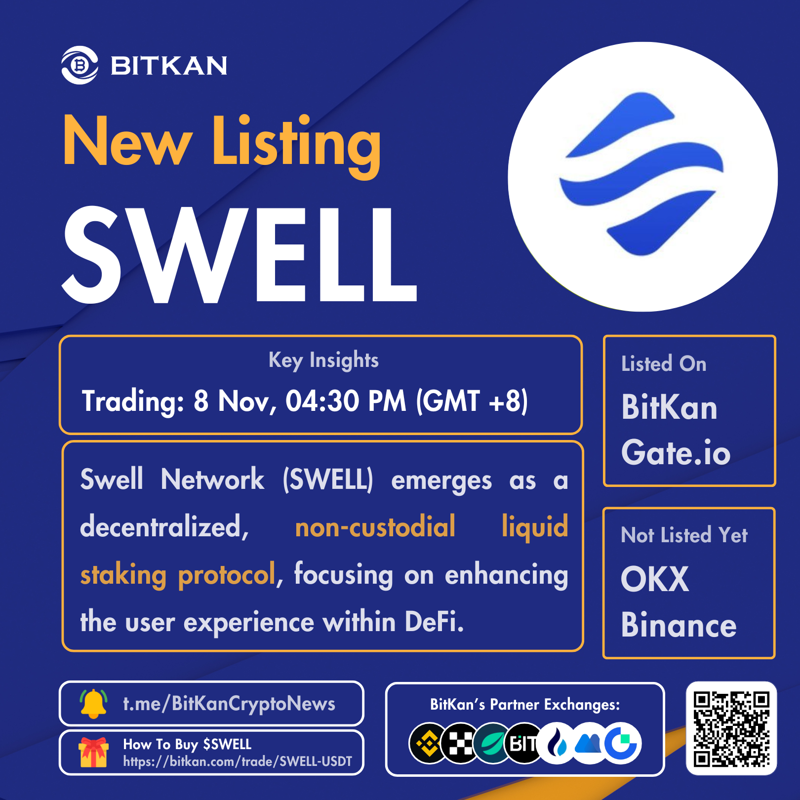 New Listing: Swell Network (SWELL) Spot Trading Pair Added on BitKan