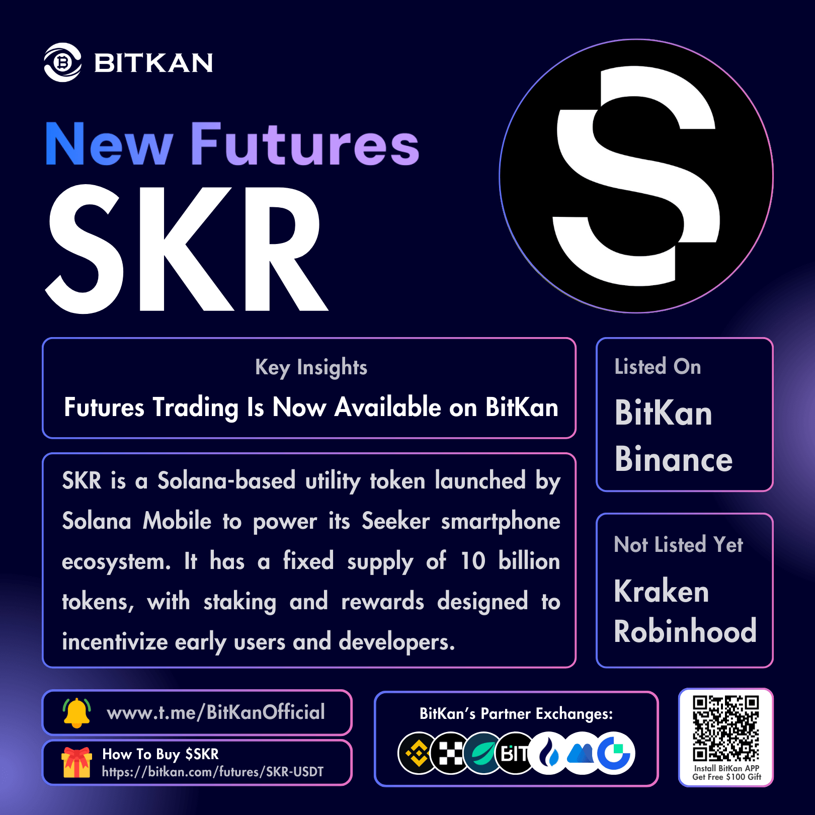 New Listing: SKR/USDT Futures Trading Pair Added on BitKan